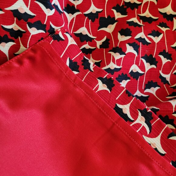 Boden Red Floral Print Cotton Pencil Skirt Size US 12 - Picture 7 of 12